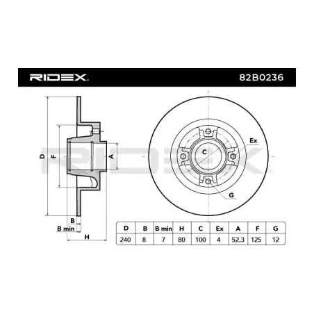 Disque de frein pour DACIA, RENAULT- 7701207823, 8200038305 8671018106