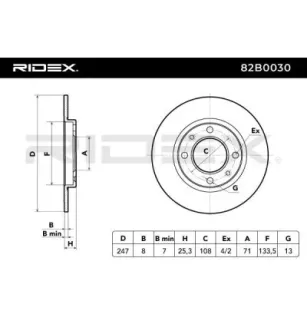 Disque de frein pour CITROËN, CITROËN/PEUGEOT, PEUGEOT, PEUGEOT (DF-PSA)- 4246G3, 4246G6, 4249F5, 95661749 96012770