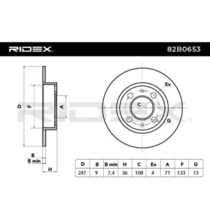 Disque de frein pour CITROËN, FENGSHEN, PEUGEOT- 1618861980, 4246W9, 4246X8, 4246XB, 424952, 424953, 424990 E169198