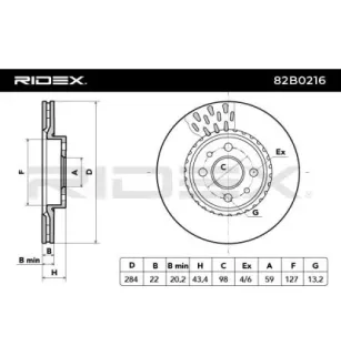 Disque de frein pour ABARTH, ALFA ROMEO, CITROËN, FIAT, LANCIA PEUGEOT- 424975