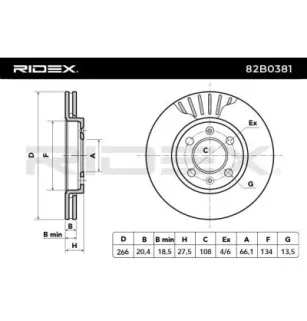 Disque de frein pour CITROËN, PEUGEOT- 1618859780, 424697, 4246B1, 4246R3, 4246R5, 4246W5, 4246W6