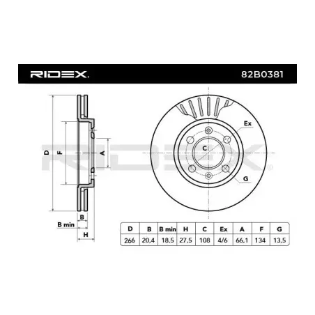 Disque de frein pour CITROËN, PEUGEOT- 1618859780, 424697, 4246B1, 4246R3, 4246R5, 4246W5, 4246W6