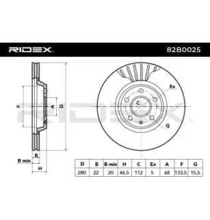 Disque de frein pour AUDI, SEAT, VW- 8E0615301B, 8E0615301D, 8E0615301P JZW615301Q