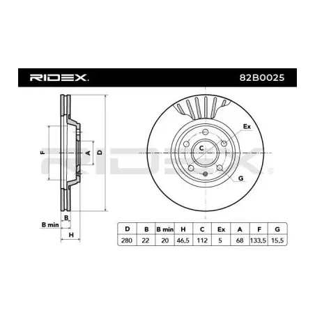 Disque de frein pour AUDI, SEAT, VW- 8E0615301B, 8E0615301D, 8E0615301P JZW615301Q