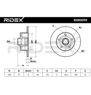 Disque de frein pour AUDI, SEAT, SKODA VW- 8D0615601B