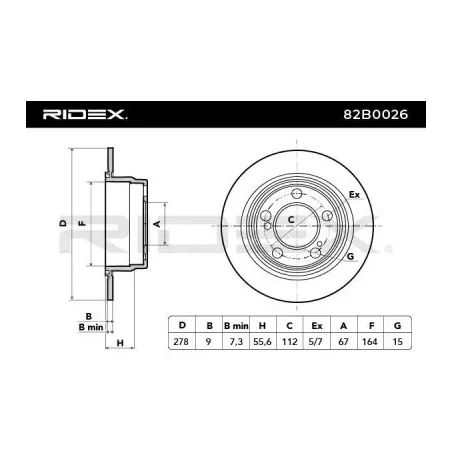 Disque de frein pour CHRYSLER, MERCEDES-BENZ- 1244230412, 1244230512, 1244230612, 1244231012