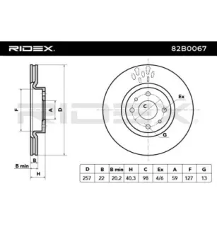 Disque de frein pour ALFA ROMEO, CHRYSLER, CITROËN, FIAT, LANCIA, PEUGEOT- 1618879780, 424973, 4249E5 4249L2