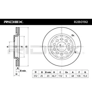 Disque de frein pour AUDI, AUDI (FAW), SEAT, SKODA, VW- 3B0615301B, 4B0615301A, 4B0615301C, 4B0698996A, 8D0615301J 8E0615301R