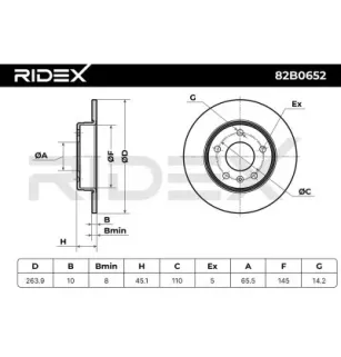 Disque de frein pour OPEL, VAUXHALL- 00569125, 093188707, 569125 93188707