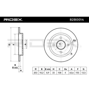 Disque de frein pour FORD, FORD USA- 7S6Z2C026A 1S4Z2C026BA