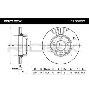 Disque de frein pour BMW, FORD- 1044569, 1143640 95VWX1125BE