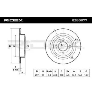 Disque de frein pour MINI- 1503070, 34211503070 34216774987