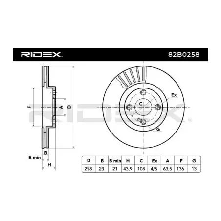 Disque de frein pour FORD- 1523795, 1535924, 1546835, 1679853, 1892667, 1892668, 2017682