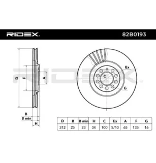 Disque de frein pour AUDI, SEAT, SKODA, VAG VW- JZW615301G