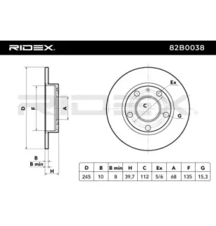 Disque de frein pour AUDI, SEAT, SKODA, VW- 895615601A, 8E0615601B 8E0615601P