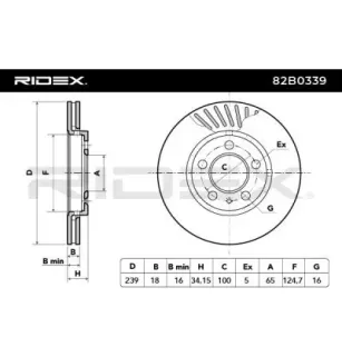 Disque de frein pour SKODA, VAG, VW- 6Q0615301, 6Q0615301A JZW615301M