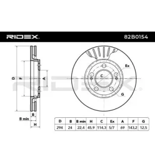 Disque de frein pour CITROËN, MITSUBISHI, PEUGEOT- 1606375780, 1611429880, 424958, 424959, 4249F3 425958