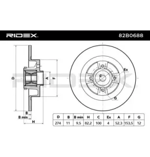 Disque de frein pour RENAULT- 7701206327, 7701206328, 8660001815 8671018263