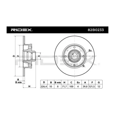 Disque de frein pour AUDI, SEAT, TALBOT, VAG, VW- 191615601, 191615601A, 191615601B, 357615601 6N0615601