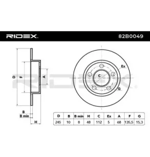 Disque de frein pour AUDI, SKODA, VW- 8D0615601A, 8DO615601A, 8E0615601A JZW698601BA