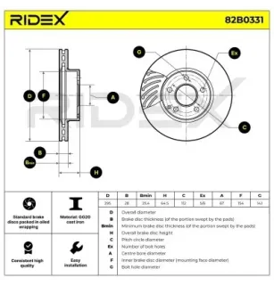 Disque de frein pour MERCEDES-BENZ- 2044210712, 2044211612, 2044212412, 2044212512, 2124211312