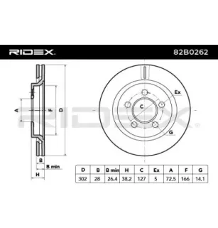 Disque de frein pour AUDI, CHRYSLER, DODGE, FIAT, SEAT, SKODA, VW- 7B0615301B 7B0615301C