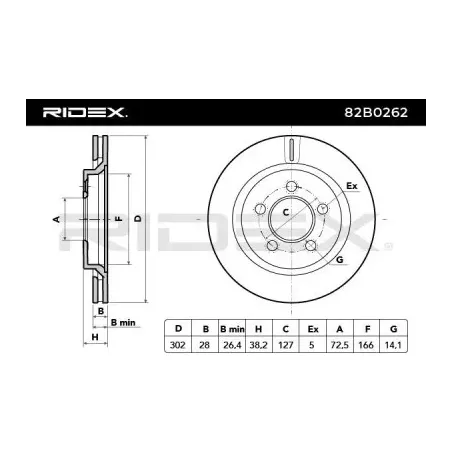 Disque de frein pour AUDI, CHRYSLER, DODGE, FIAT, SEAT, SKODA, VW- 7B0615301B 7B0615301C