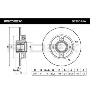 Disque de frein pour CITROËN, OPEL, PEUGEOT VAUXHALL- 3648487