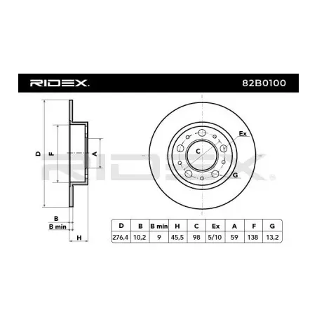 Disque de frein pour ALFA ROMEO, FIAT- 46469908 46542702