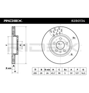 Disque de frein pour CITROËN, FIAT, LANCIA, MG, PEUGEOT- 1606309280, 1618862880, 4246P1, 4249H7 E169146