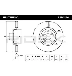 Disque de frein pour HONDA- 45251S7AB10, 45251S7AE10, 45251S7AE11, 45251SJHE10, 45251SMGE30