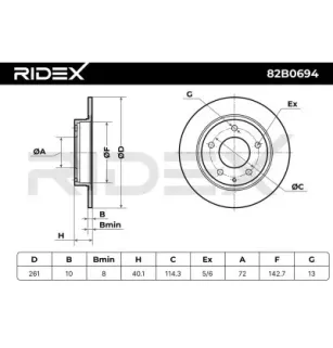 Disque de frein pour FORD, MAZDA, MITSUBISHI- GA5Y26251A, GA5Y26251C GTYF26251A