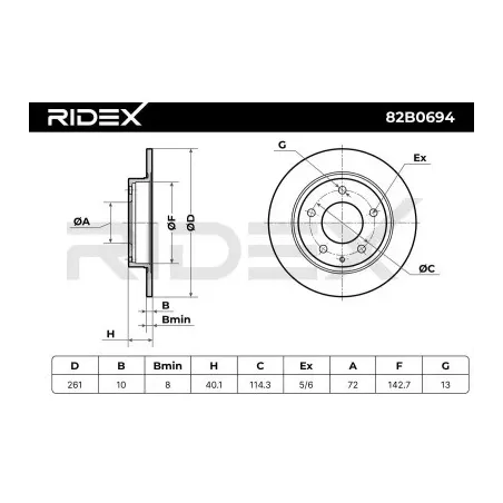 Disque de frein pour FORD, MAZDA, MITSUBISHI- GA5Y26251A, GA5Y26251C GTYF26251A