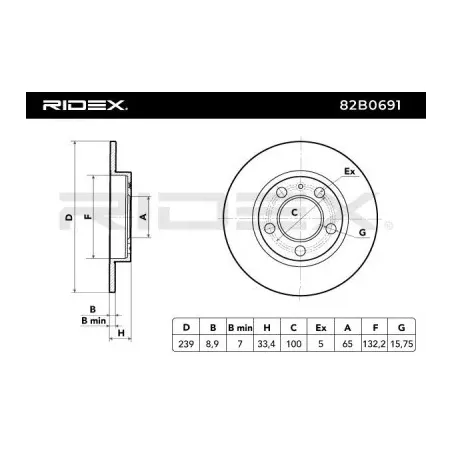 Disque de frein pour SKODA VAG- 1J0615601D