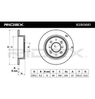 Disque de frein pour ACURA, HONDA- 42510SELT50, 42510SR3000, 42510SR3A10, 42510SR3A11, 42510SR3G00