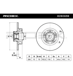 Disque de frein pour NISSAN, OPEL, RENAULT, VAUXHALL- 91159916, 91166212, 93161254 93850649