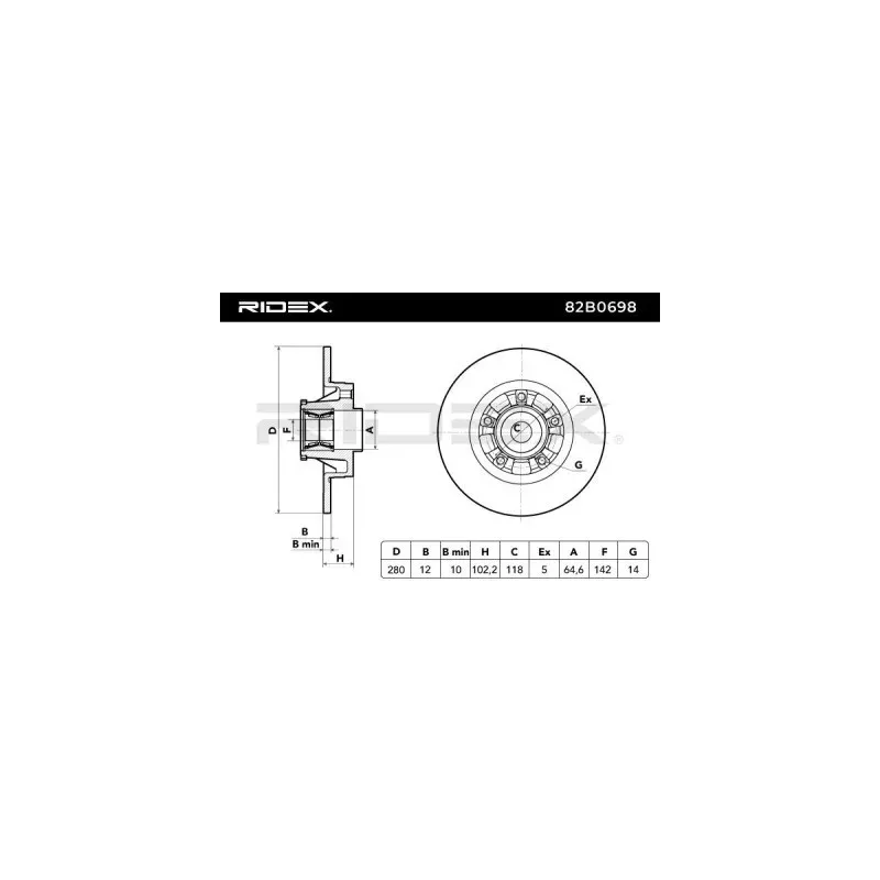 Disque de frein pour NISSAN, OPEL, RENAULT, VAUXHALL- 91159916, 91166212, 93161254 93850649