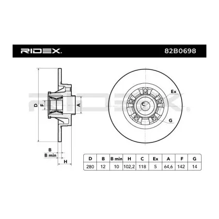 Disque de frein pour NISSAN, OPEL, RENAULT, VAUXHALL- 91159916, 91166212, 93161254 93850649