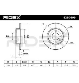 Disque de frein pour AUDI, SEAT, SKODA, VW- 002415019, 6U0615301 6U0698101