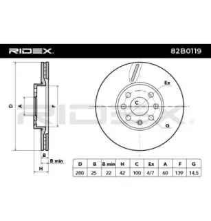 Disque de frein pour OPEL, VAUXHALL- 93175376 95526653