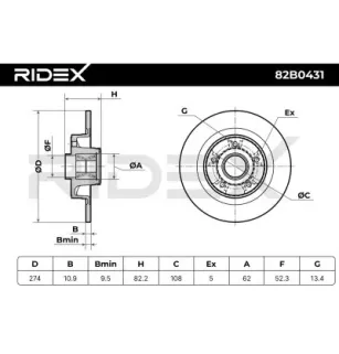 Disque de frein pour RENAULT TOYOTA- 4243108040