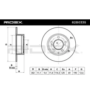 Disque de frein pour HYUNDAI- 584112B000