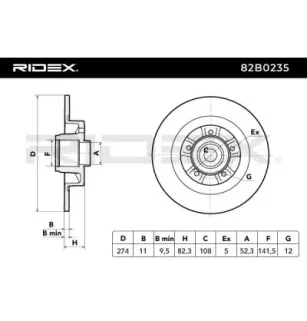 Disque de frein pour RENAULT- 7701472838 8200209774