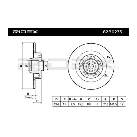 Disque de frein pour RENAULT- 7701472838 8200209774