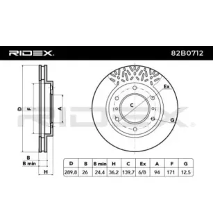 Disque de frein pour MITSUBISHI- 4615A061, MN116706, MR407116, MR407289 ZB403101