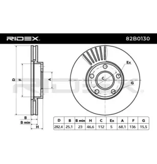 Disque de frein pour VAG- 8E0615301A 8E0615301C