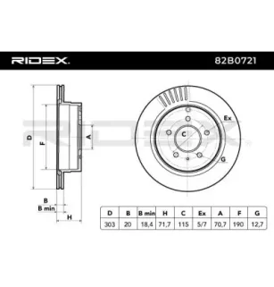 Disque de frein pour CHEVROLET, OPEL, SUZUKI, VAUXHALL- 20968395, 4801857 96625873