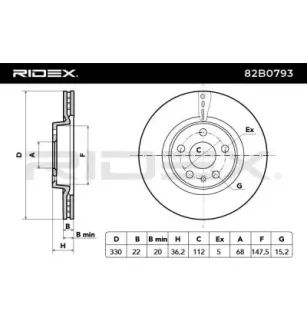 Disque de frein pour AUDI, AUDI (FAW), PORSCHE, VAG- 4H0615601D, 4H0615601H, 4H0615601K, 4H0615601Q