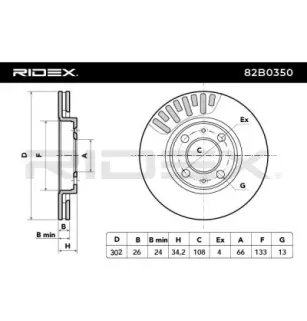 Disque de frein pour CITROËN, PEUGEOT- 1606308280, 1618859580, 4246P5, 424985, 4249J7, 9687602180 9809266280