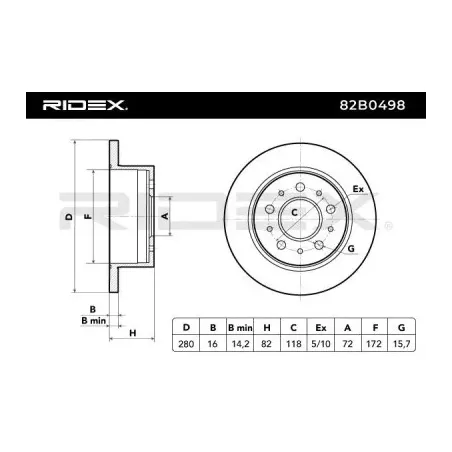 Disque de frein pour CITROËN, FIAT, PEUGEOT- 1607880480, 1618862980, 422835, 4246Y9, 424930, 424931, 4249A1, 4249G4 4249L0